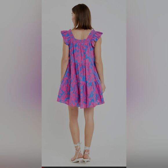 English Factory Floral Print Sleeveless Mini Dress Size L - Picture 2 of 8